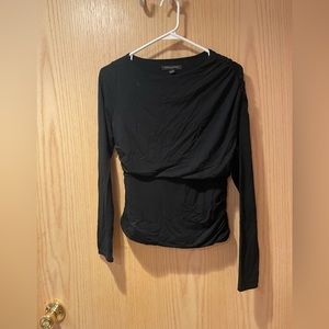 Banana Republic Black Long-sleeve Shirt with Ruched Sides